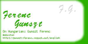 ferenc gunszt business card